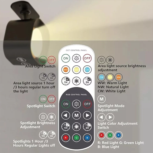 2Pcs Wall Sconce, Rechargeable Battery Operated 360 Rotation Remote Touch Control LED Wall Sconce for Closets