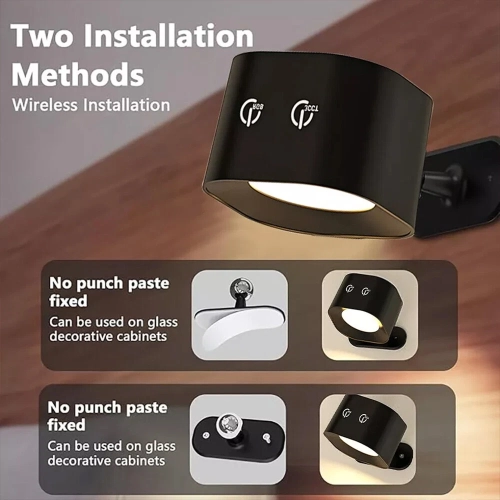 2Pcs Wall Sconce, Rechargeable Battery Operated 360 Rotation Remote Touch Control LED Wall Sconce for Closets