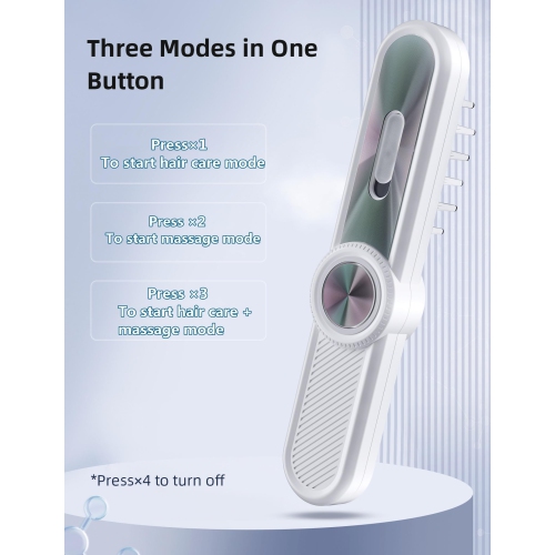 Peigne de massage portatif pour cheveux Scalp, tête de grattoir à 3 engrenages, peigne de massage en caoutchouc souple USB C avec guide liquide