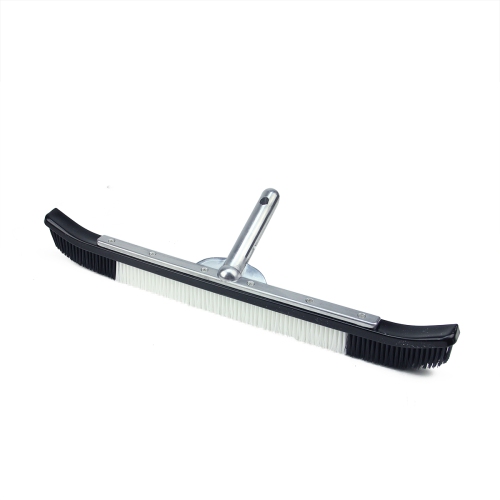 Brosse murale de piscine courbée noire et blanche de 24&nbsp;po