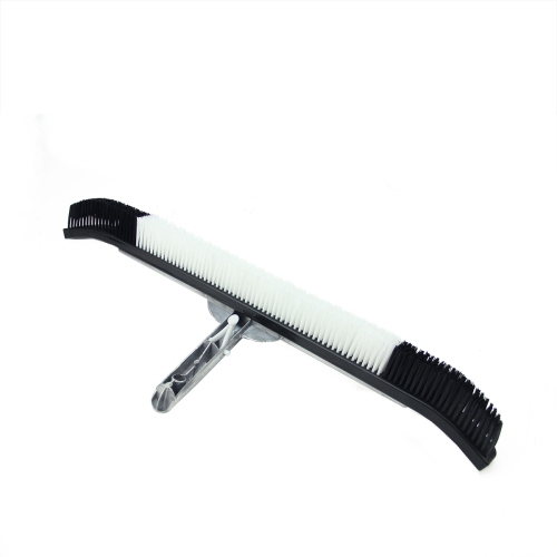 Brosse murale de piscine courbée noire et blanche de 24&nbsp;po