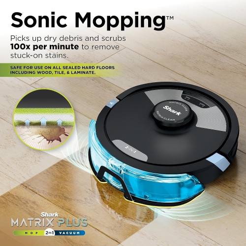 Shark Matrix Plus 2in1 Robot Vacuum & Mop with Sonic Mopping, Matrix Clean, HEPA Bagless Self Empty Base, CleanEdge, for Pet Hair, Wifi, RV2610 by SHARK - Refurbished condition - Image 4
