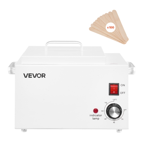 VEVOR 3000ML Single Wax Warmer, 300W Professional Wax Warmer for Hair Removal, 32 ℉- 248 ℉ Adjustable & Non-Stick Waxing Heater Pot with 100PCS