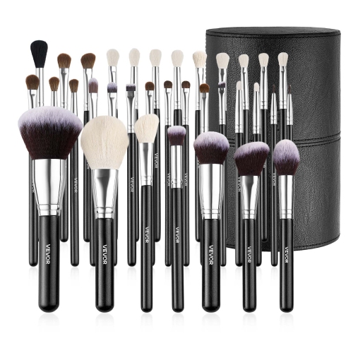 VEVOR 34-Piece Makeup Brush Set, Professional Brushes Kit for Foundation Blending Eyeshadow Concealer Blush - with Soft Bristles,Ergonomic Wood