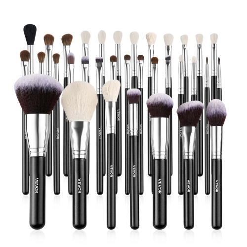 VEVOR 34-Piece Makeup Brush Set, Professional Brushes Kit for Foundation Blending Eyeshadow Concealer Blush - with Soft Bristles,Ergonomic Wood