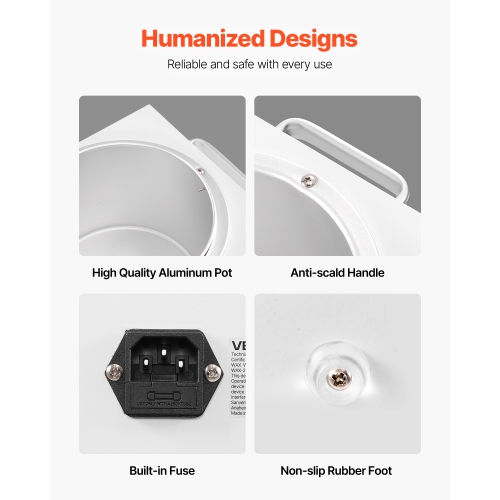 VEVOR 3000ML Single Wax Warmer, 300W Professional Wax Warmer for Hair Removal, 32 ℉ to 248 ℉ Adjustable Electric Waxing Heater Pot with 100PCS Sticks