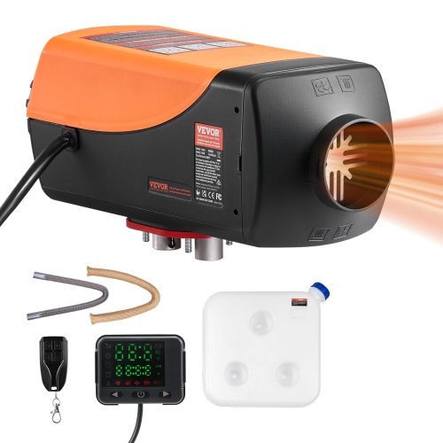 VEVOR 8 kW DC12-24V Diesel Air Heater, Fast Heating Diesel Parking Heater with Remote Control and Color Digital Display, 10L Fuel Tank, Low Noise,