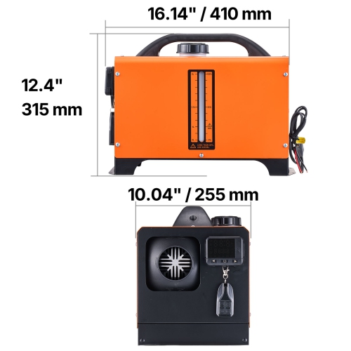 VEVOR 8 kW DC12-24V Diesel Air Heater, Fast Heating Diesel Parking Heater with Remote Control and Square Color Digital Display, Low Noise, Voice