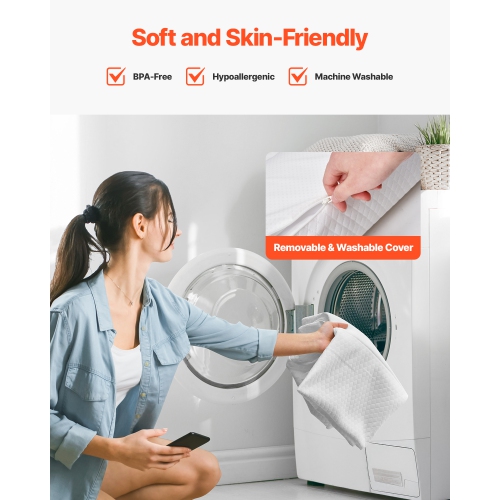 VEVOR 52-inch Bed Bumper for Toddlers, Non-Slip Bed Guard Rail with Safety Flap, High-Rebound Foam Toddler Bedrail Bumper with Machine-Washable Cover