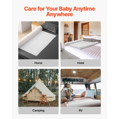 VEVOR 52-inch Bed Bumper for Toddlers, Non-Slip Bed Guard Rail with Safety Flap, High-Rebound Foam Toddler Bedrail Bumper with Machine-Washable Cover