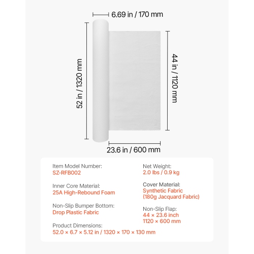 VEVOR 52-inch Bed Bumper for Toddlers, Non-Slip Bed Guard Rail with Safety Flap, High-Rebound Foam Toddler Bedrail Bumper with Machine-Washable Cover