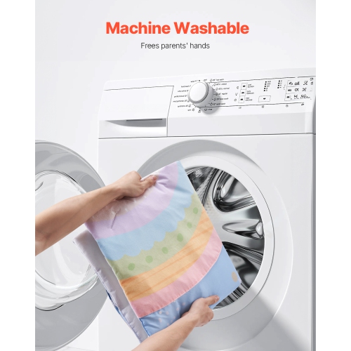 VEVOR 0-18 Month Baby Play Gym Mat, Tummy Time Mat with 6 Sensory Toys, Baby Activity Mat with Light-up Musical Rocket Toy,Baby Essential Gift for