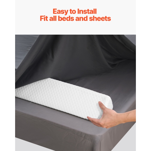 VEVOR 56-inch Toddlers Bed Bumper, Non-Slip Bed Rail Bumper, High-Rebound Foam Bedrail Guard for Toddlers with Machine-Washable Cover for Twin, Full,