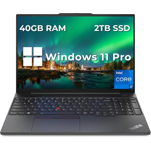 Open Box - Lenovo ThinkPad E16 16" WUXGA Laptop for Business&Students, Intel i7-1355U, 2TB PCIe SSD, 40GB RAM, Backlit Keyboard, Fingerprint Reader,