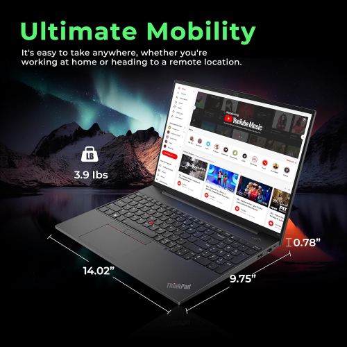 Open Box - Lenovo ThinkPad E16 16" WUXGA Laptop for Business&Students, Intel i7-1355U, 2TB PCIe SSD, 40GB RAM, Backlit Keyboard, Fingerprint Reader,
