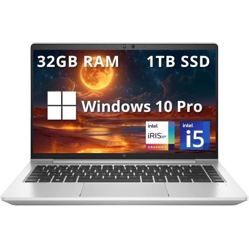 Open Box - HP EliteBook 640 G9 14" FHD Business Laptop, Intel Core i5-1235U, 1TB PCIe SSD, 32GB RAM, Backlit Keyboard, Fingerprint Reader, 720p