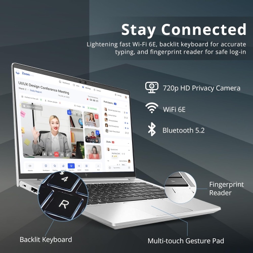 Open Box - HP EliteBook 640 G9 14" FHD Business Laptop, Intel Core i5-1235U, 1TB PCIe SSD, 32GB RAM, Backlit Keyboard, Fingerprint Reader, 720p