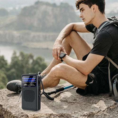 Radio AM/FM portative, radio de poche d'urgence avec lampe de poche LED, alimentation par piles pour la course et la marche à l'extérieur