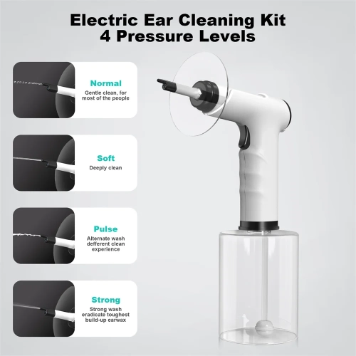 Electric Earwax Removal Kit, Smart Visual Ear Cleaner with 4 Pressure Settings, Earwax Flushing Tool