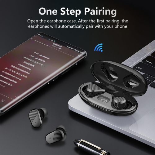 Wireless Bluetooth Earbuds,Mini In-Ear Sports Headphones,LED Digital Display Wireless Earphones,Bluetooth Headsets for Workout Running