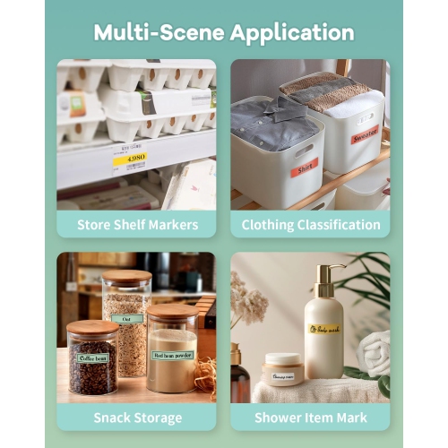 Label Maker Machine with Tape,Portable Bluetooth Label Printer,Wireless Mini Label Makers Thermal Sticker with Multiple Template for Home Kitchen