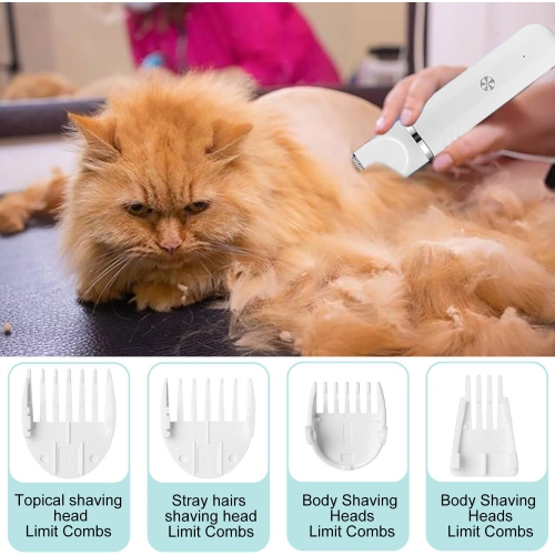 4-in-1 Cat Hair Clipper Set, Silent Cat Hair Clipper, Wireless Silent Cat Hair Clipper, Suitable for Small Cats and Dogs