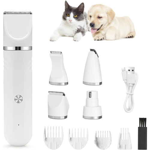 4-in-1 Cat Hair Clipper Set, Silent Cat Hair Clipper, Wireless Silent Cat Hair Clipper, Suitable for Small Cats and Dogs