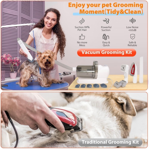 Pet Hair Grooming Vacuum Cleaner Set, Pet Hair Remover, Vacuum Cleaner for Dogs, Cats and Any Furry Friends, Family