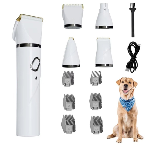Pet Hair Trimmer, 4 in 1 Quiet Cordless Dog Paw and Nail Grinder