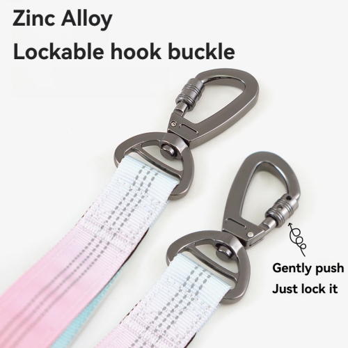 Multifunctional retractable dog leash - 2.2 meters, with shock absorption function, car seat belt buckle and reflective safety strip, multi-purpose,