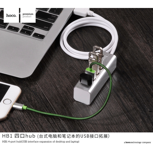 USB hub “HB1” USB-A to four ports USB 2.0 charging and data sync