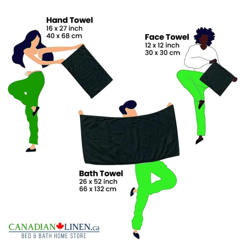 Canadian Linen Premium Bath Towels Set, 4 Pack, 26”x52” 500 GSM, Soft Absorbent Ring Spun Terry Cotton Lightweight Quick Dry Color Towels, Home
