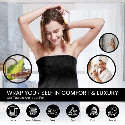 Canadian Linen Premium Bath Towels Set, 4 Pack, 26”x52” 500 GSM, Soft Absorbent Ring Spun Terry Cotton Lightweight Quick Dry Color Towels, Home