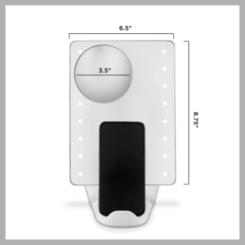 Conair True Glow LED Lighted Social Media Mirror 1x/10x Magnification #BE05TSMC