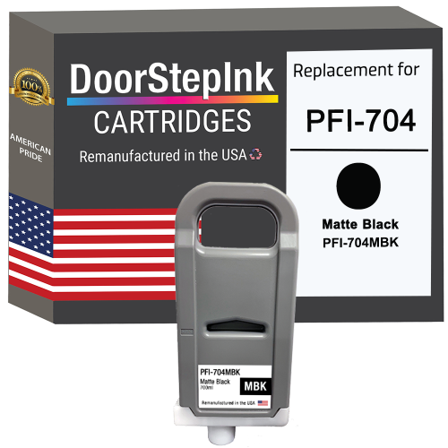 DOORSTEPINK  Remanufactured In The Usa Ink Cartridge for Canon Pfi-704 700Ml Matte Pfi-704Mbk In Black