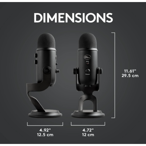 Refurbished - Logitech Blue Yeti Game Streaming Kit with Yeti USB Gaming Mic, Blue VO!CE, Exclusive Streamlabs Themes, Custom Blue Pop Filter -