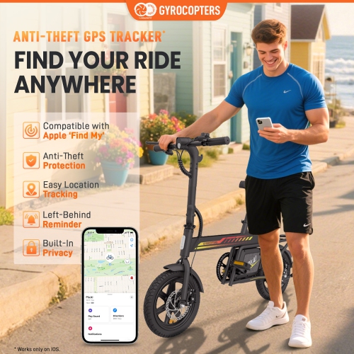 Gyrocopters PixAI Electric foldable cargo Bike for Adults/Teen with Bag, UL2849 Safe, PAS Range Upto 70km, Speed Upto 32km/h, Anti-Theft GPS, Dual