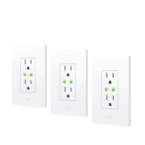 Eve Energy Outlet 3-Pack – Smart Outlet & Power Meter, App & Voice Cont