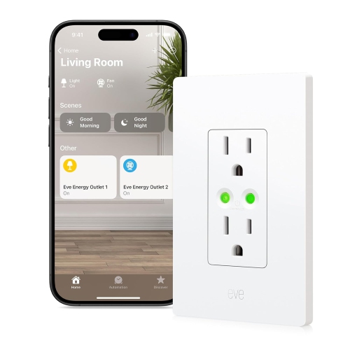 Eve Energy Outlet 3-Pack – Smart Outlet & Power Meter, App & Voice Cont