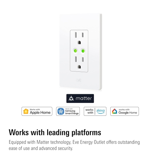 Eve Energy Outlet 3-Pack – Smart Outlet & Power Meter, App & Voice Cont