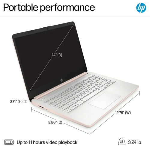 Portable de 14 po de HP, processeur N150 d'Intel, 128 Go de mémoire 8 Go UFS, Copilot de Microsoft, Windows 11 Famille en mode S,