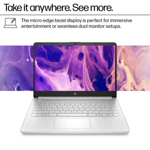 HP 14" Laptop, Intel Processor N150, 8GB Memory 128GB UFS, Microsoft Copilot, Windows 11 Home in S Mode, Wi-Fi 6, Lightweight, Bluetooth, HDMI, Silver