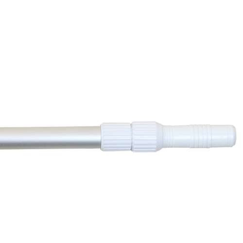 Poteau télescopique lisse et ajustable argenté de 15,5' pour têtes d'aspirateur et écumoire