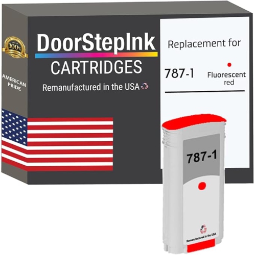 Marque DoorStepInk pour Pitney Bowes 787-1 Fluorescent Red réusiné dans la cartouche d'encre USA