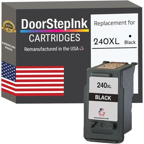 DoorStepInk Brand for Canon PG-240XL Black High Yield Remanufactured in the USA Ink Cartridges