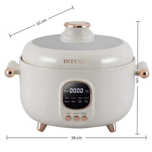 Autocuiseur électrique multifonction 4&nbsp;L d'INTEXCA, autocuiseur 1000&nbsp;W avec écran LED, marmite antiadhésive