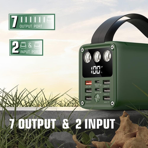 KONFULON 60000mAh High Capacity Power Bank Fast Charging USB C PD 20W Battery Packs with 7 Outputs 22.5W & LCD Display Battery Bank