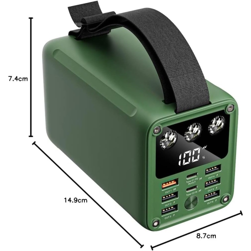 KONFULON 60000mAh High Capacity Power Bank Fast Charging USB C PD 20W Battery Packs with 7 Outputs 22.5W & LCD Display Battery Bank