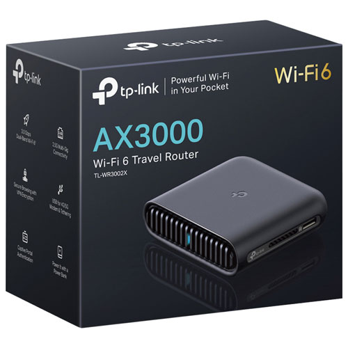 Routeur de voyage portatif sans fil bibande Wi-Fi 6 AX3000 de TP-Link
