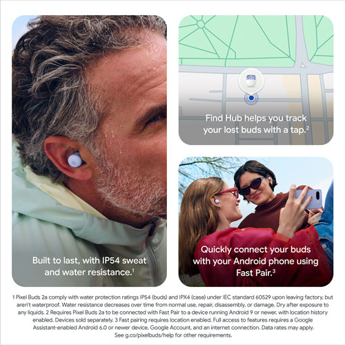 Écouteurs boutons 100 % sans fil à suppression du bruit Pixel Buds 2a de Google - Vert lichen